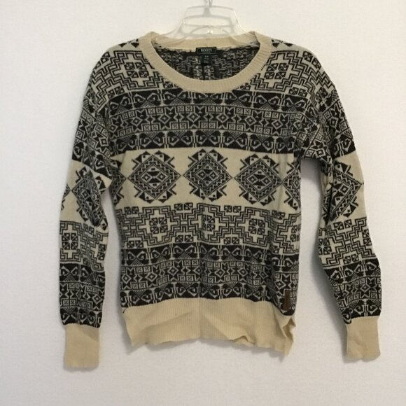 Roots Knit Wool Fair Isle Scoop Neck Sweater Size S - Picture 8 of 12